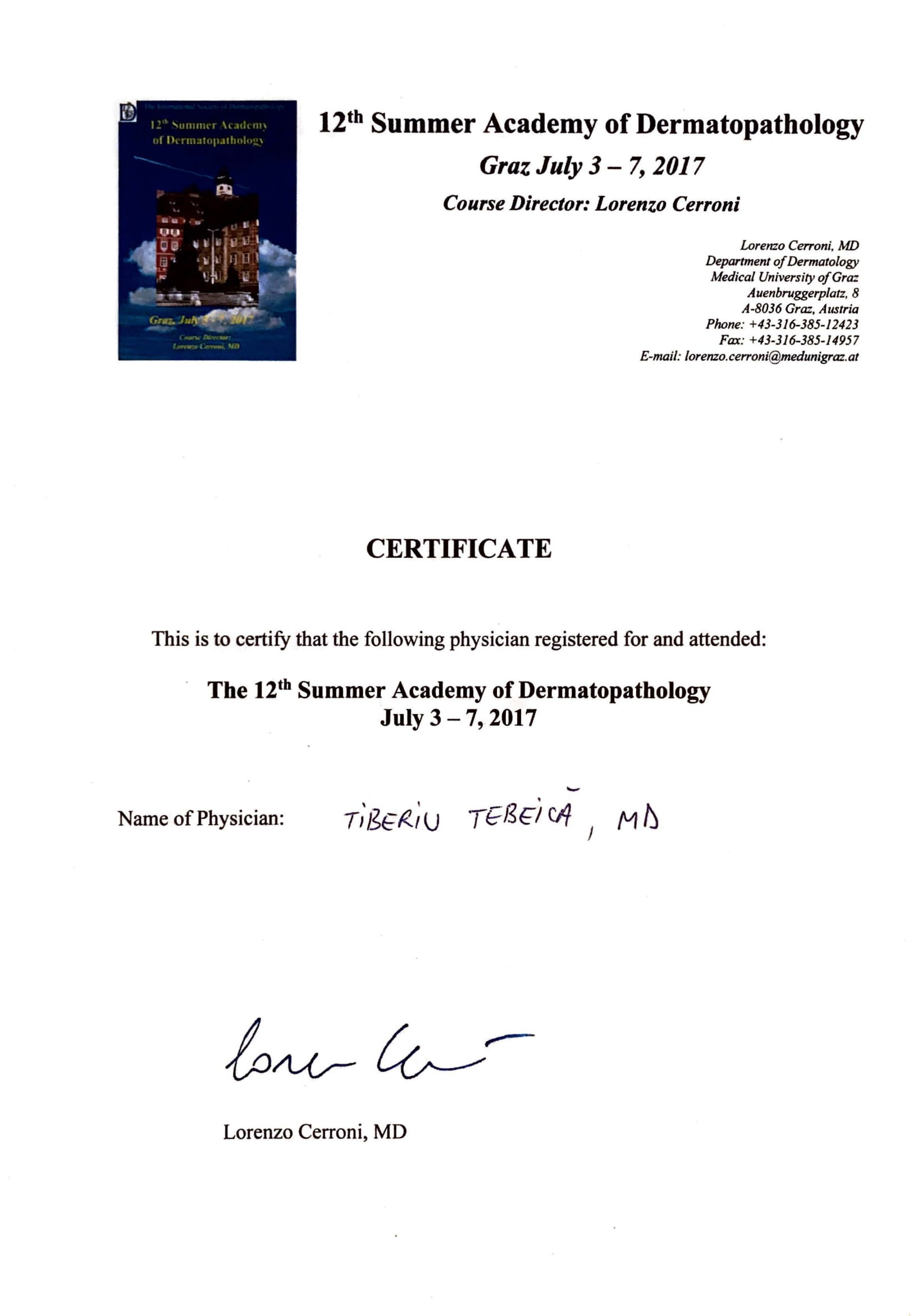 Certificat-de-participare-12th Summer-Academy-of-Dermatopathology